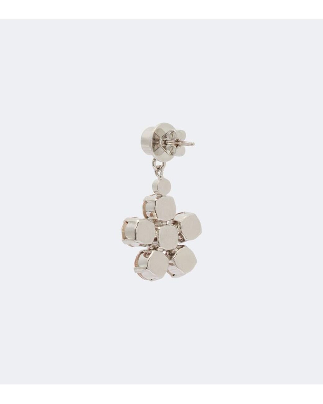 Simone Rocha White Ohrhaenger Mit Kristallen