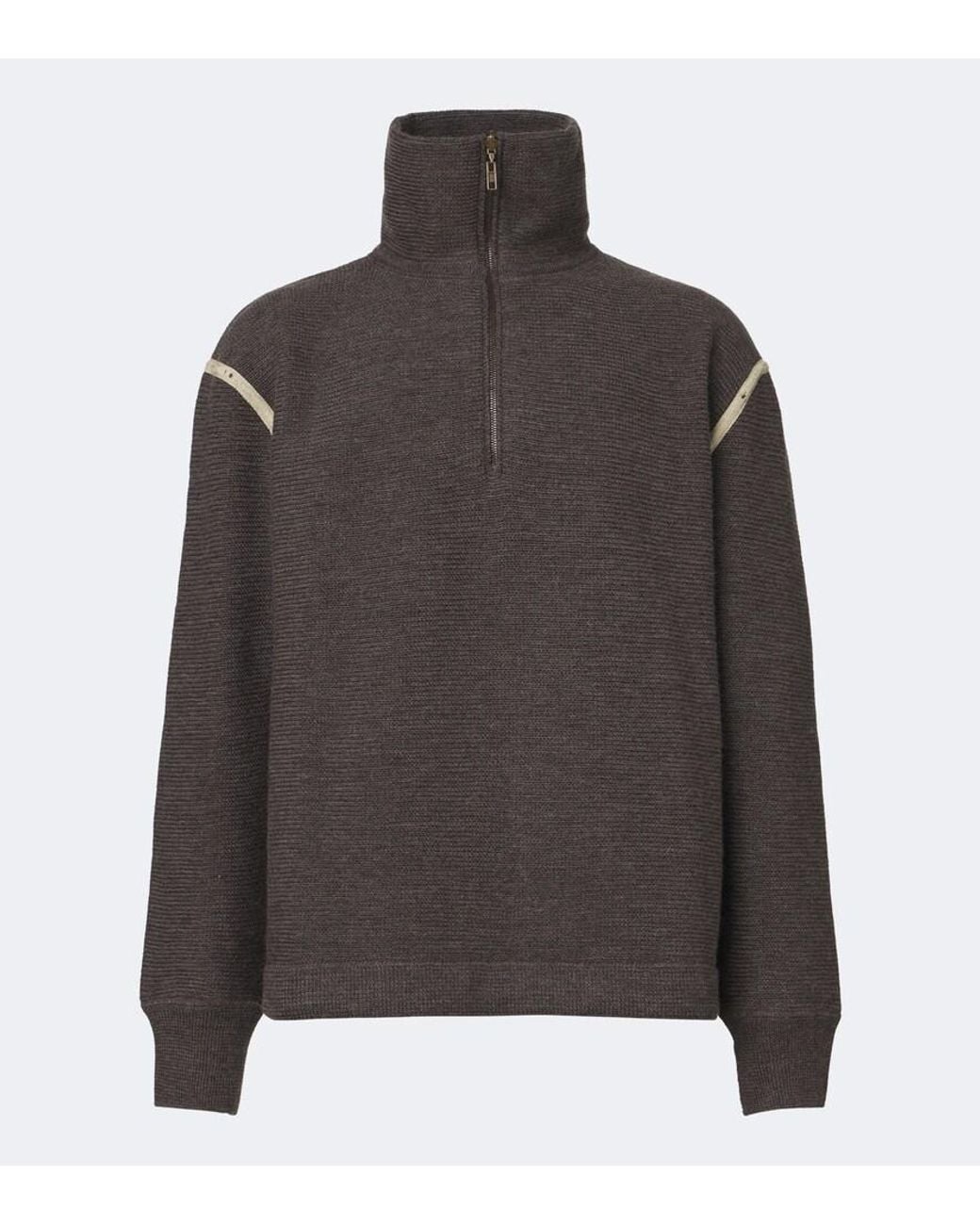 Maison Margiela Brown Wool Zip-Up Sweater for men