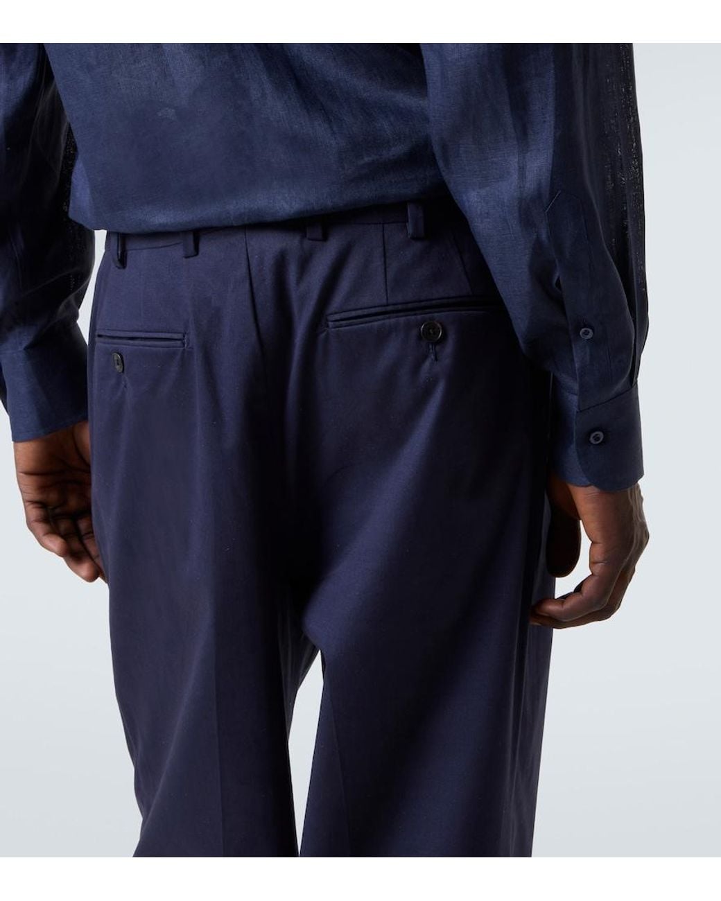 Saman Amel Hemd Aus Leinen in Blue für Herren