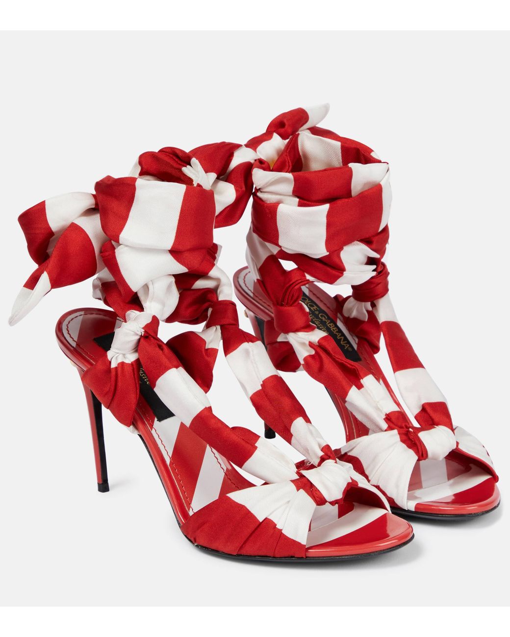 Red and hotsell white striped sandals