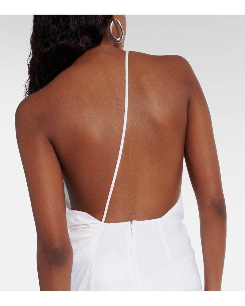 TOVE White Petra One-Shoulder Linen Top