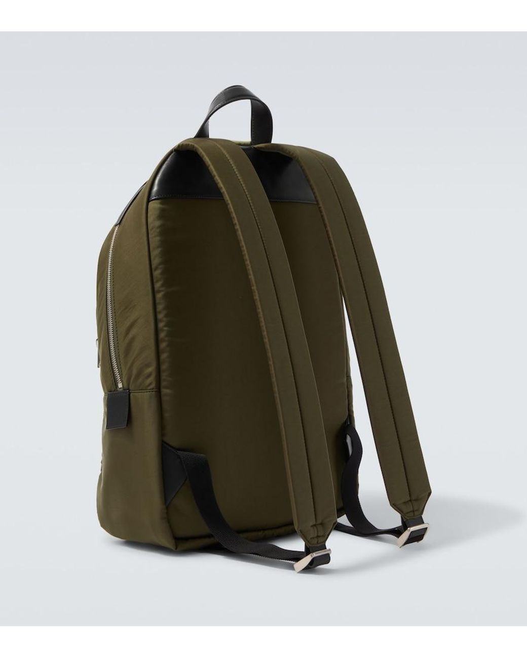 Jil Sander Green Leather-Trimmed Backpack for men