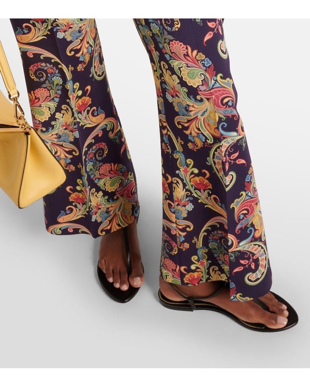 Etro Blue Paisley High-Rise Flared Pants