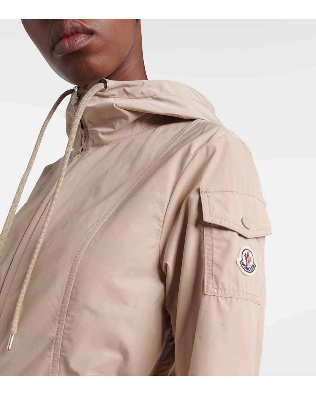 Moncler Natural Leandro Technical Poplin Parka