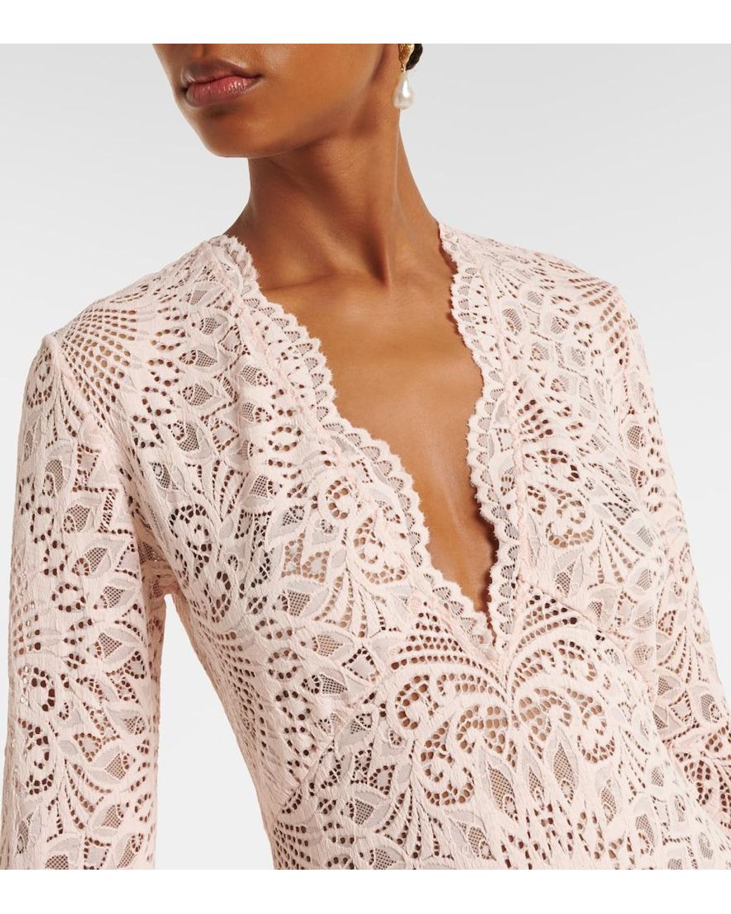 Alexandra Miro Pink Amara Lace Maxi Dress