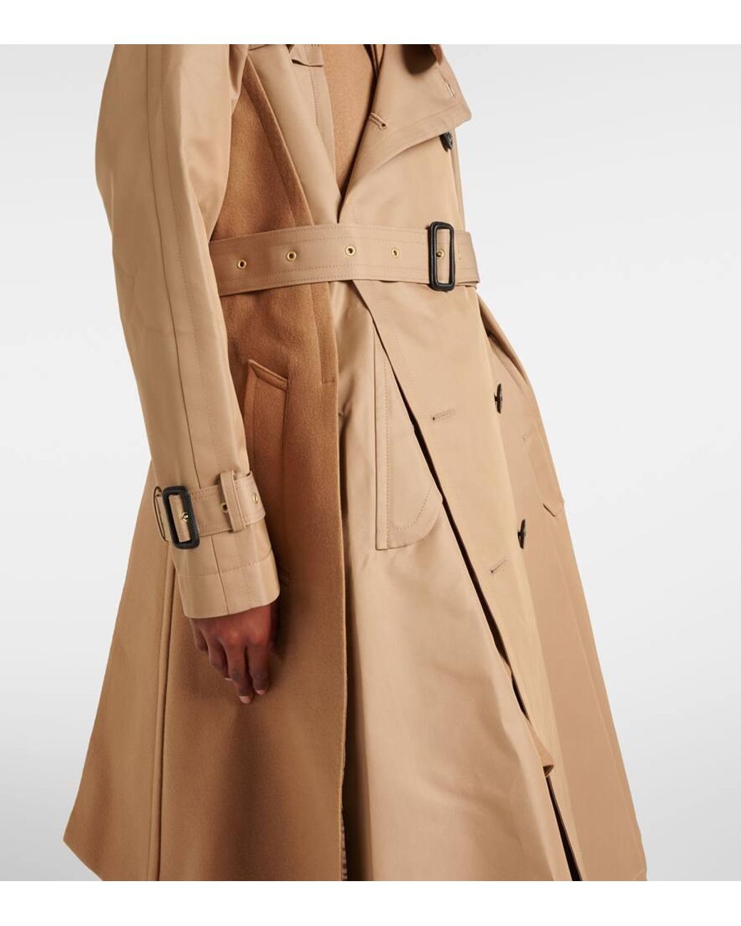 Sacai Cotton-Blend Gabardine Trench Coat in Natural | Lyst