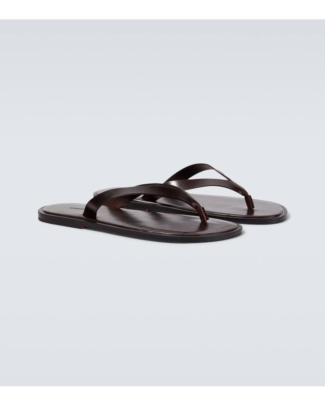 AURALEE Leather Thong Sandals in Brown for Men | Lyst UK