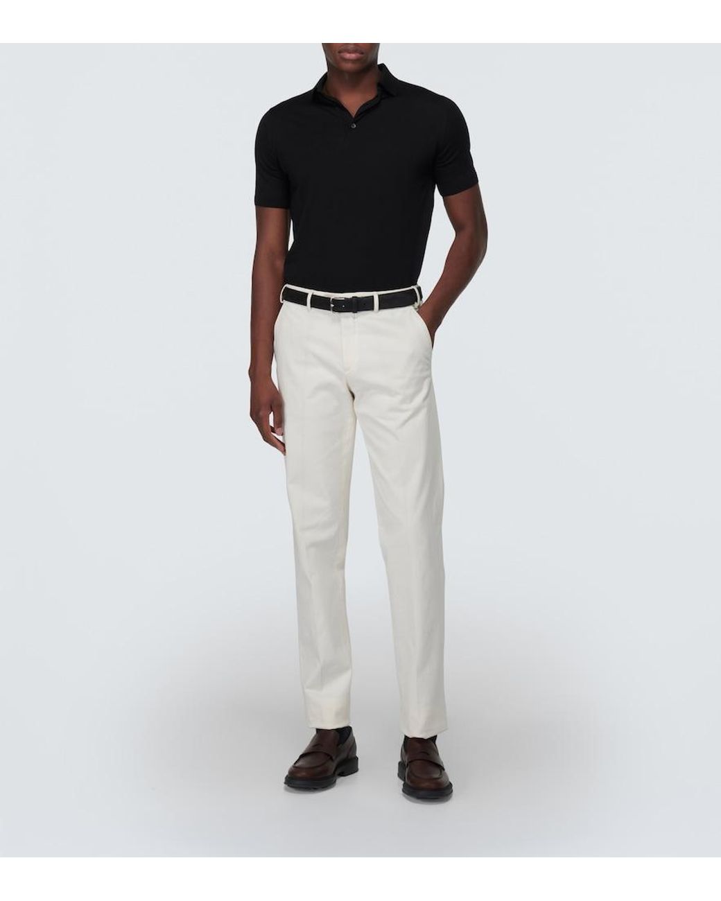 Loro Piana Black Wish Wool Polo Shirt for men