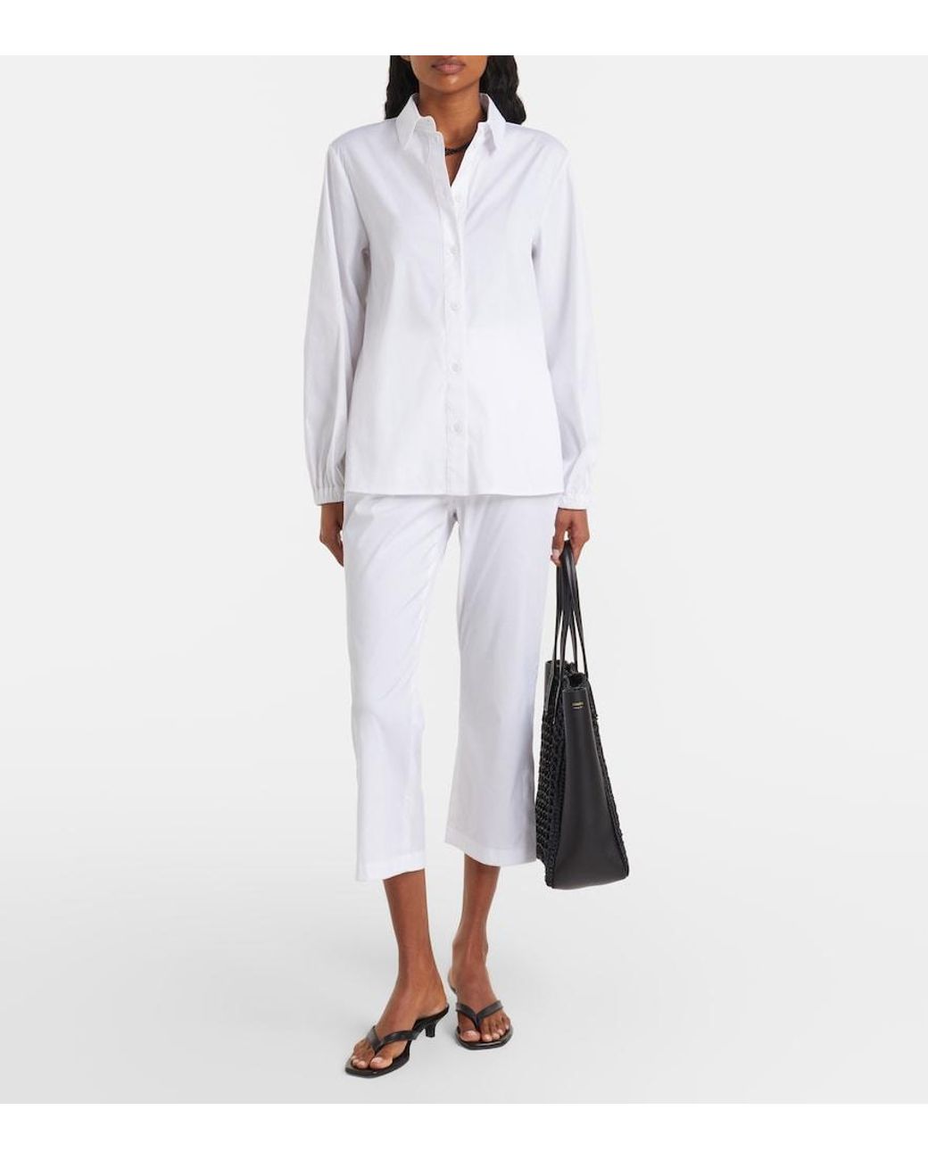 Max Mara White Cotton-Blend Shirt