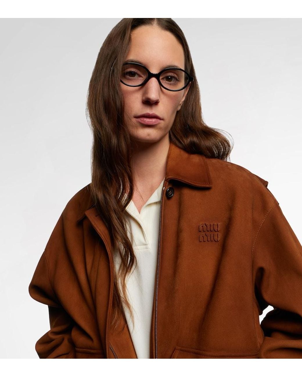 Miu Miu Brown Miu Regard Oval Glasses