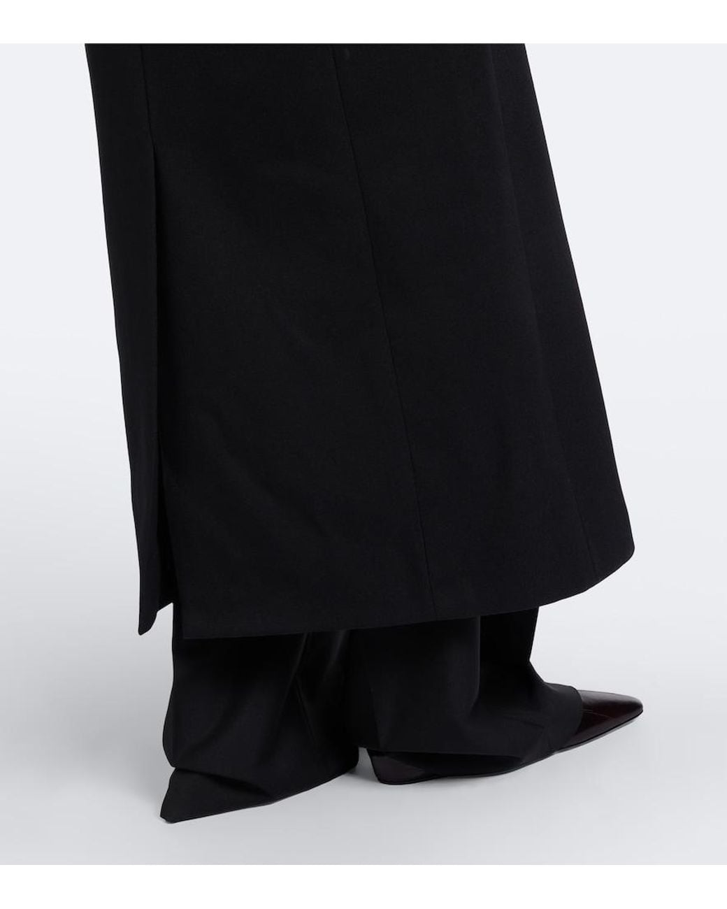 Rohe Black Double-Breasted Virgin Wool Coat