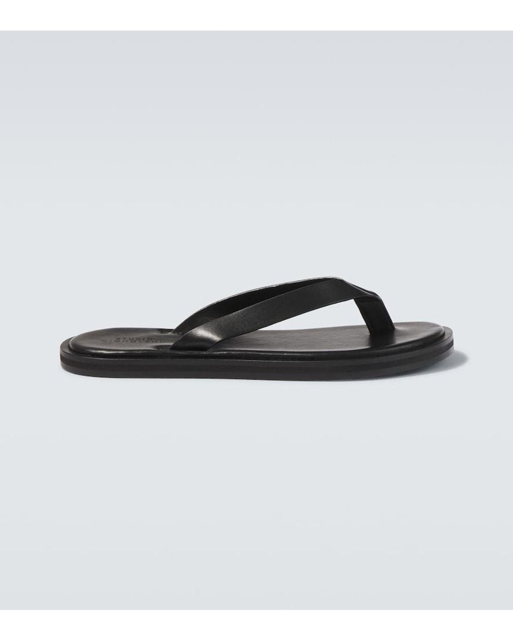 Studio Nicholson Black Curren Leather Thong Sandals for men