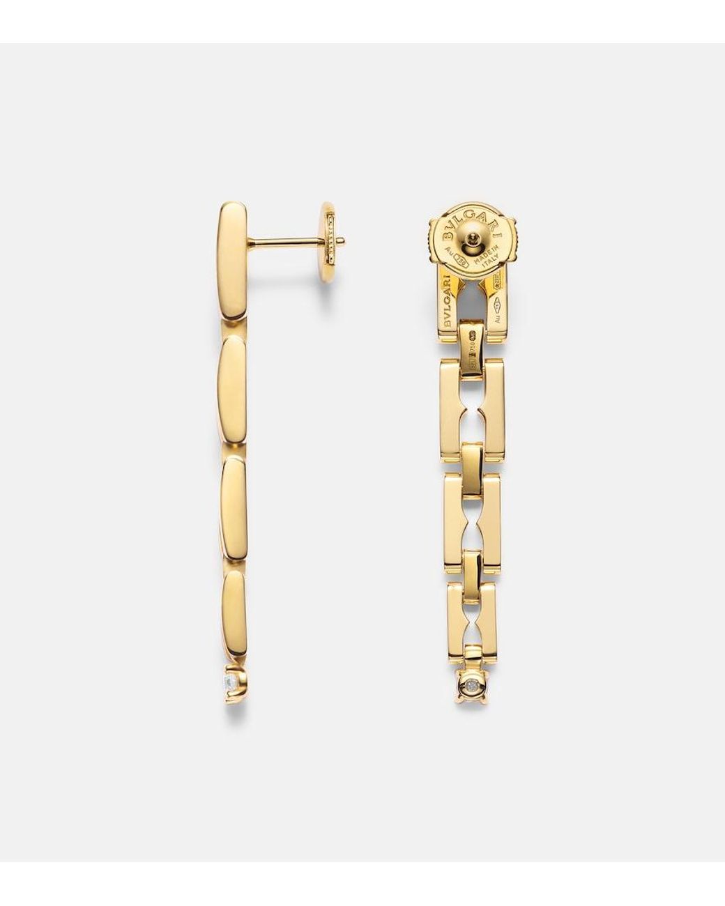 BVLGARI Metallic B.Zero1 18Kt Drop Earrings With Diamonds
