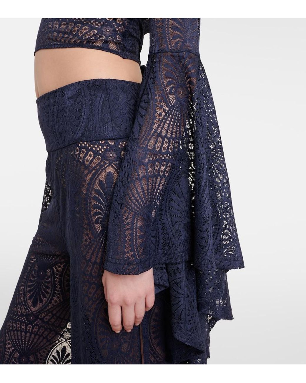 Alexandra Miro Blue Talia Lace Top