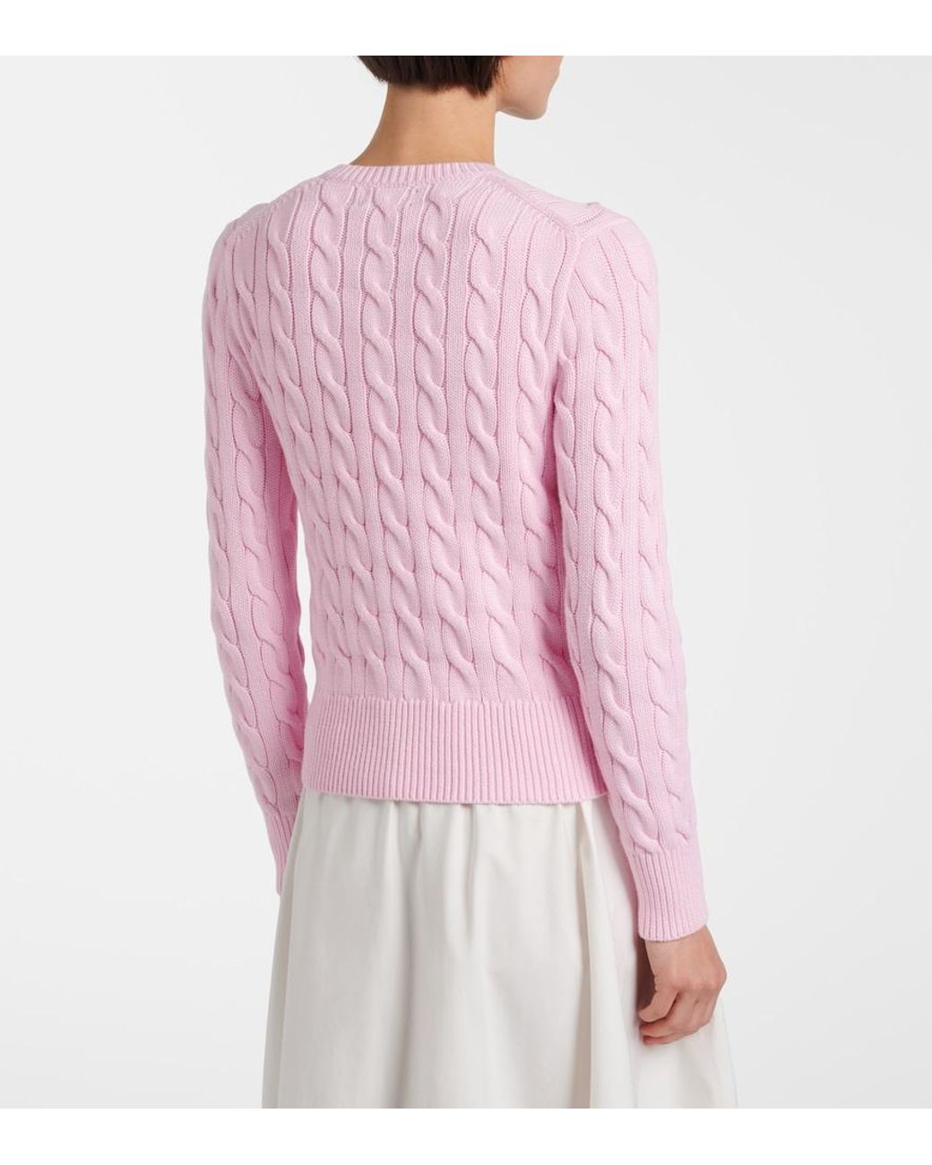 Polo Ralph Lauren Pink Cable-Knit Cotton Cardigan