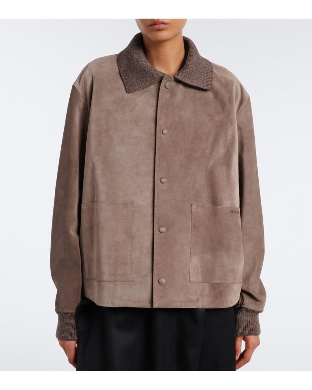 J.W. Anderson Brown Wool-Trimmed Suede Blouson Jacket