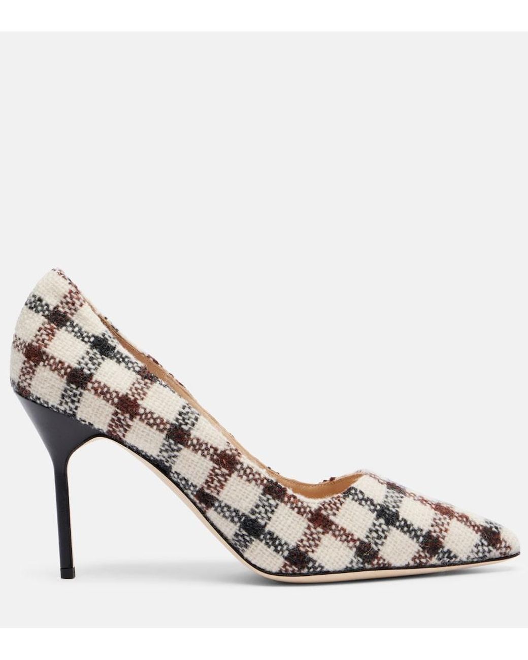 Manolo Blahnik Metallic Bb 90 Checked Pumps