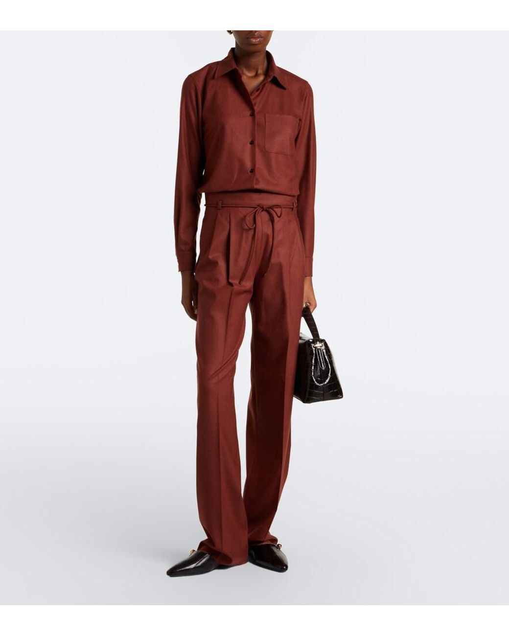 Max Mara Red Cashmere-Blend Shirt