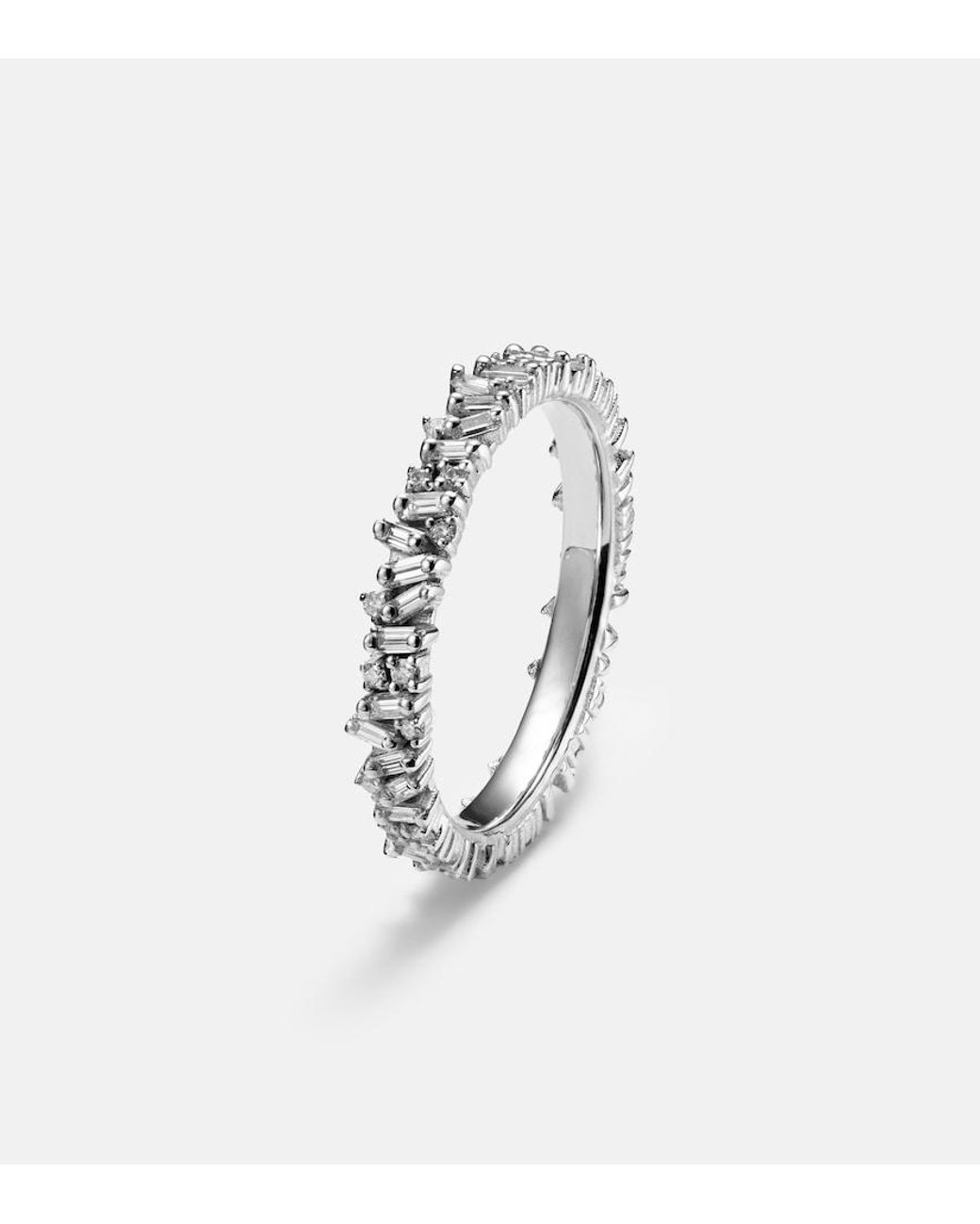 Suzanne Kalan White Icon Mini 18Kt Tech Ring Jackets With Diamonds