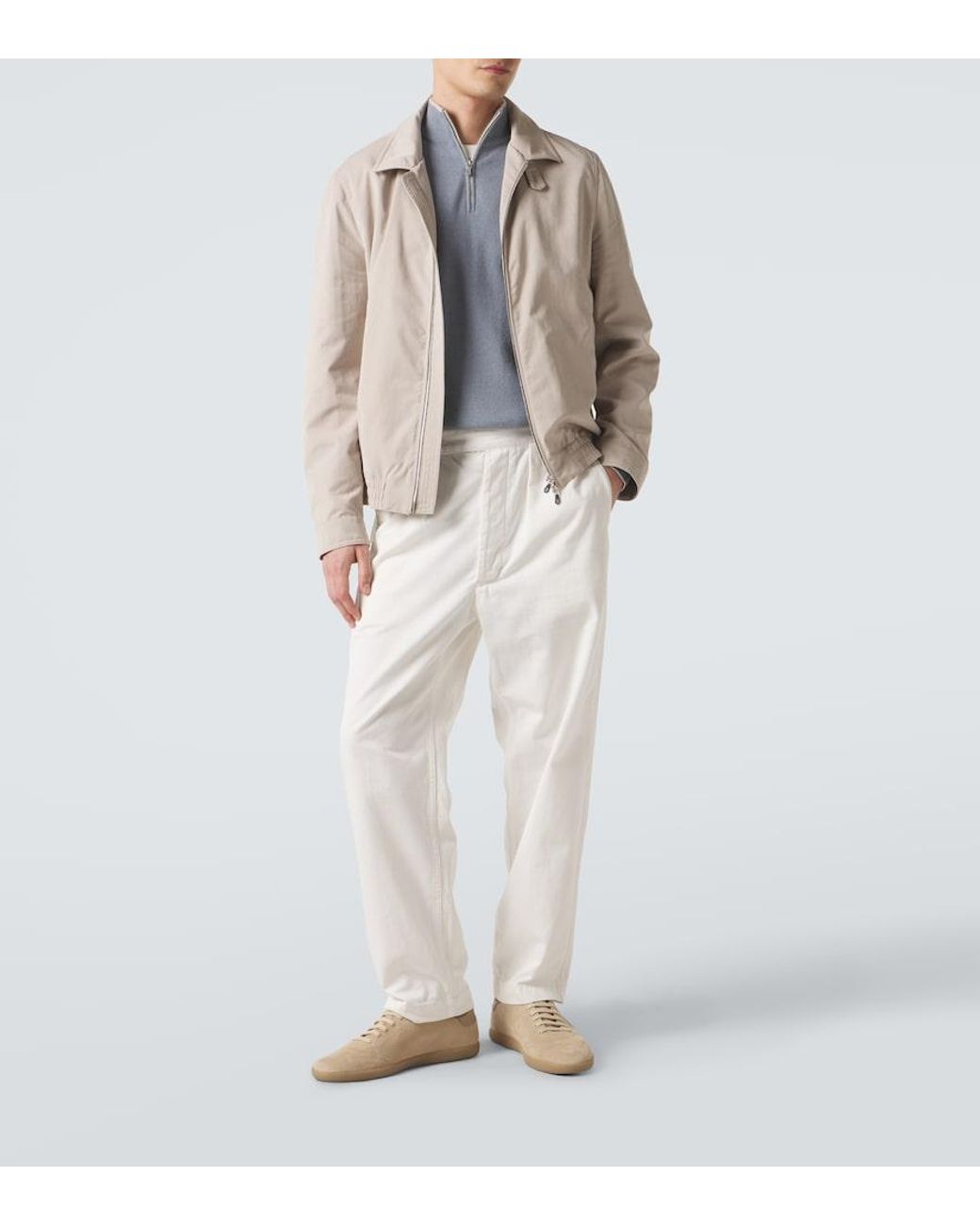 Eleventy Gray Cashmere Half-Zip Sweater for men