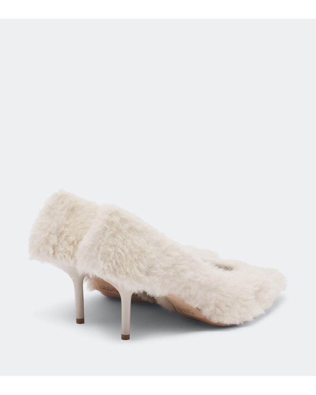 Max Mara White Shearling Pumps