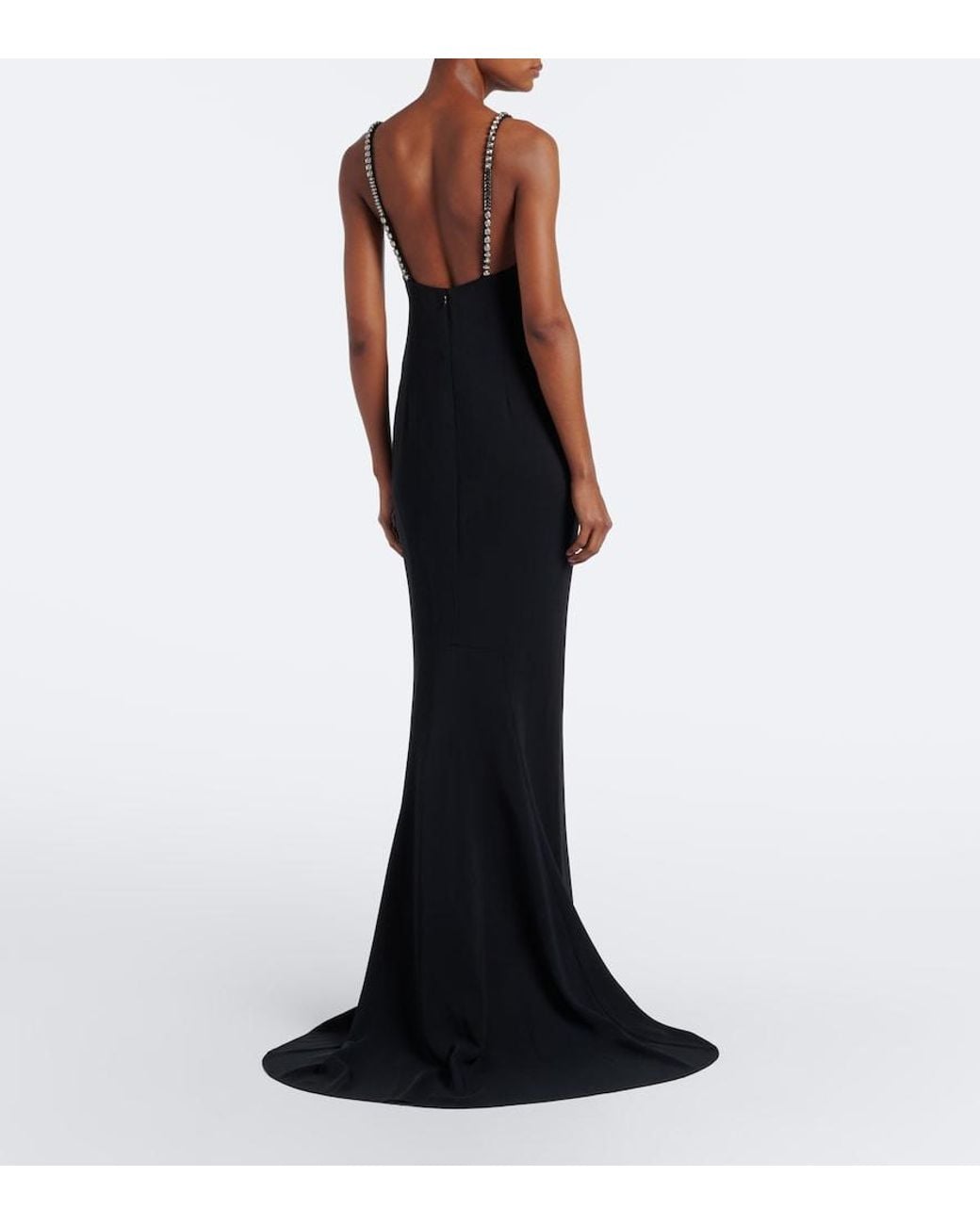 Stella McCartney Black Embellished Crepe Gown