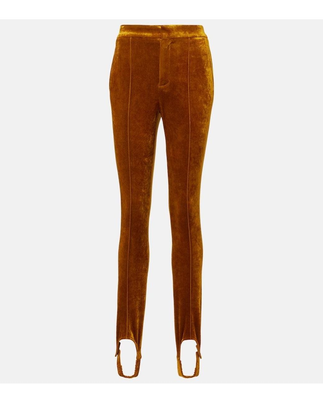 Chloé Brown Velvet Stirrup Pants