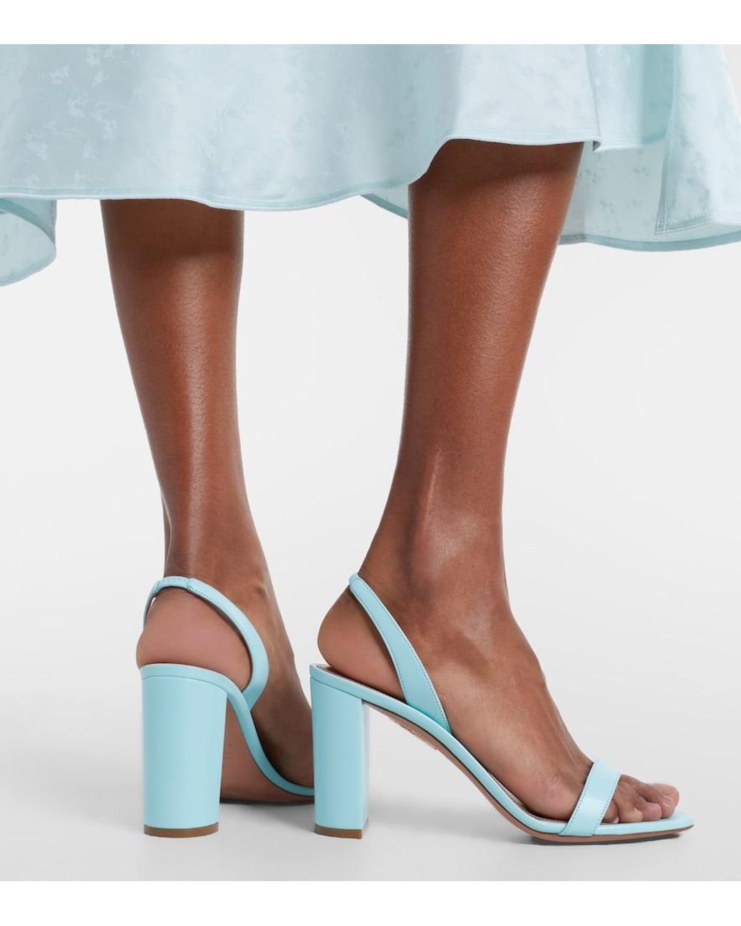Aquazzura Blue Leather Slingback Sandals