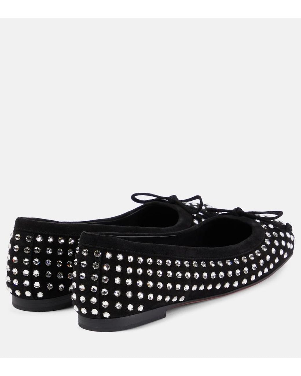Christian Louboutin Black Mamadrague Strass Boum Suede Flat