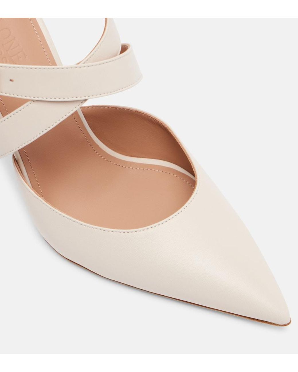 Malone Souliers Natural Evelyn 90 Leather Mules