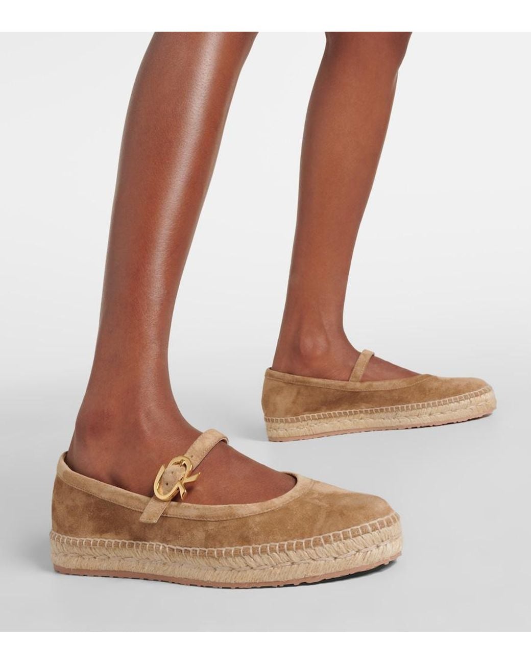 Gianvito Rossi Natural Elda Suede Espadrilles