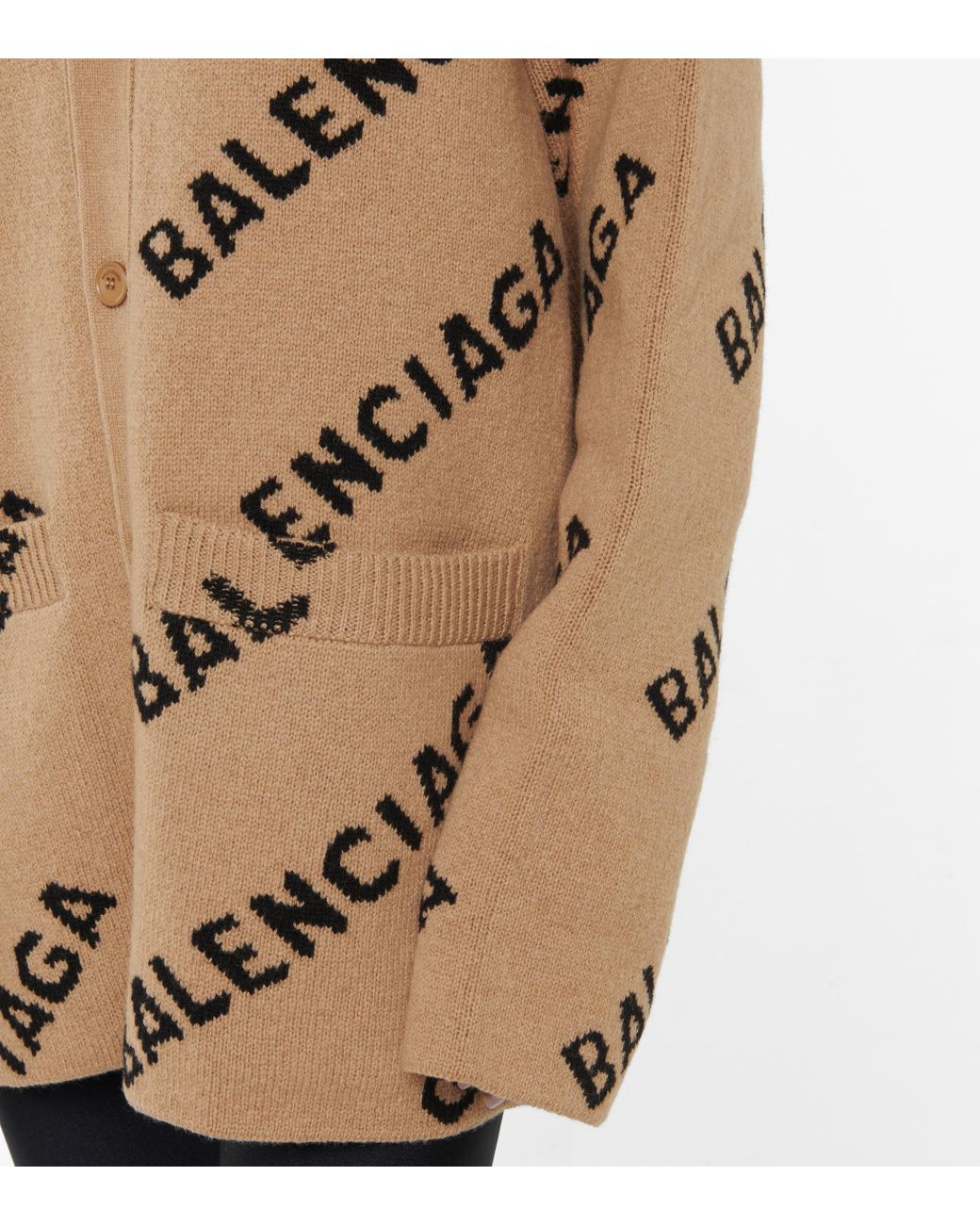 Balenciaga logo intarsia wool sweater hotsell