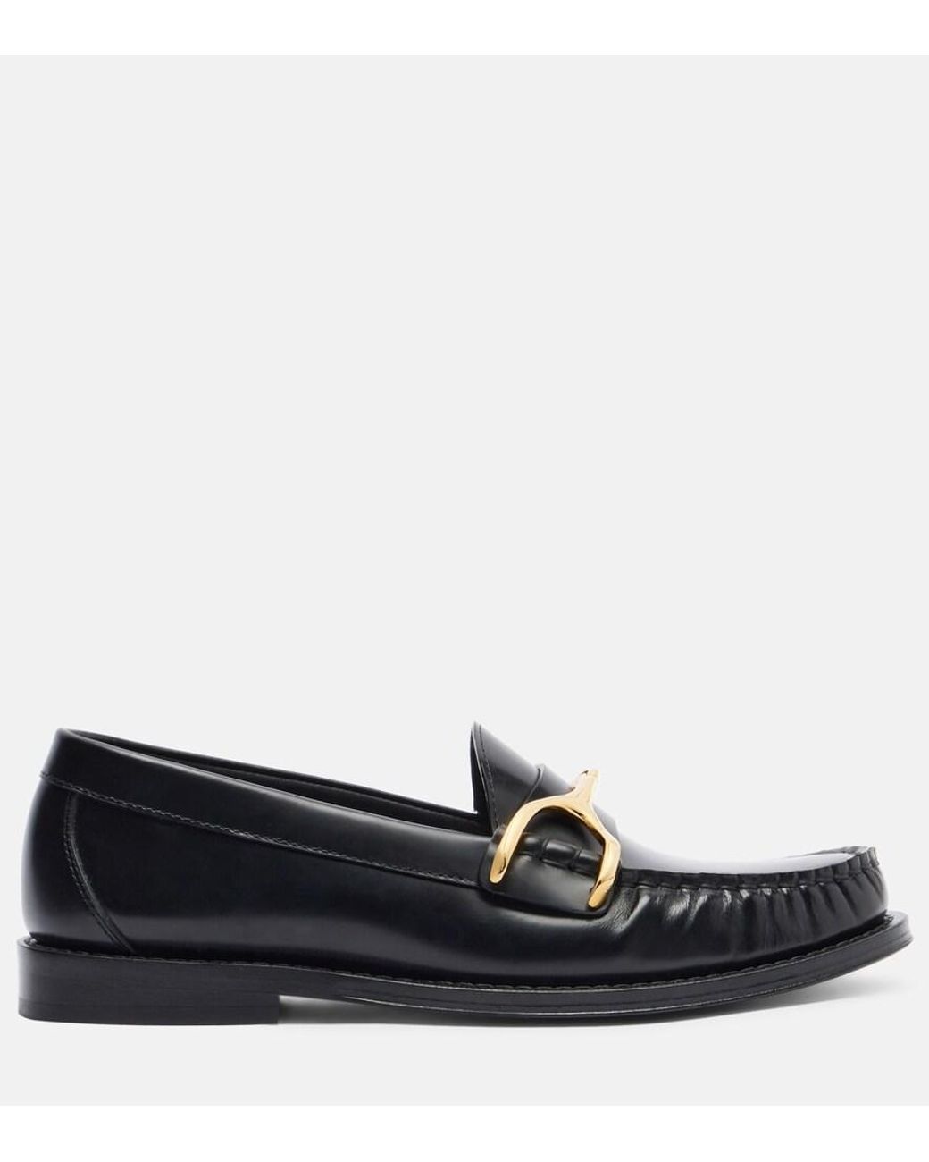 McQueen Black Wishbone Leather Loafers