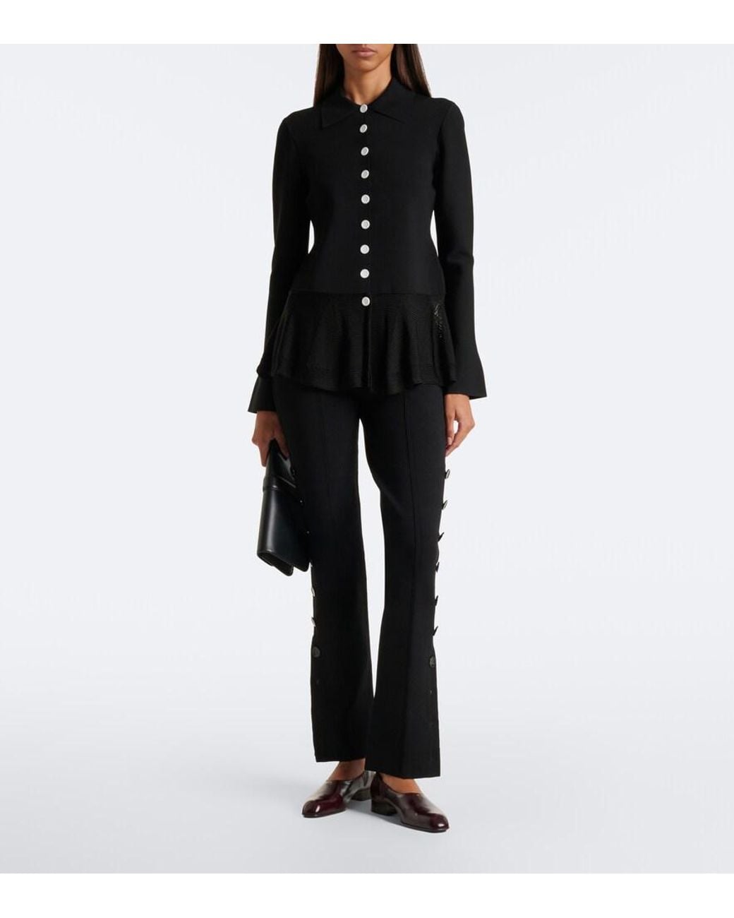 Proenza Schouler Black Martina Flared Pants