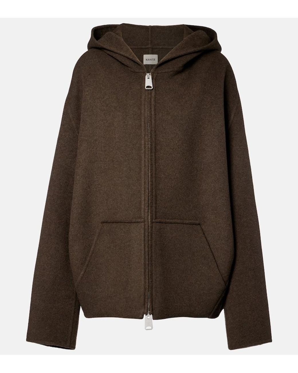 Khaite Brown Dolem Hooded Oversized Wool Jacket