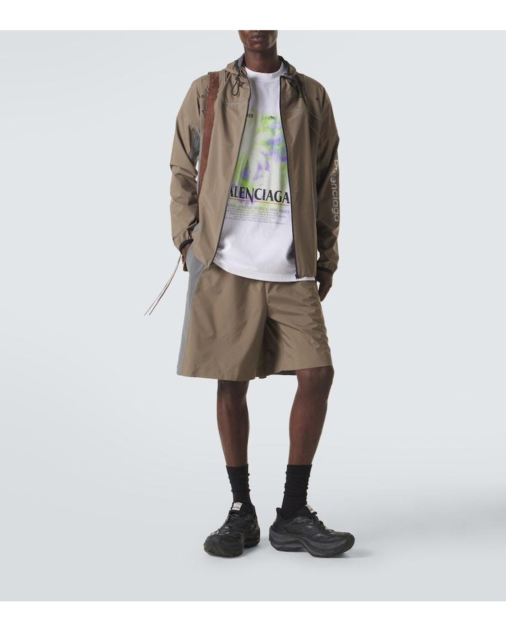 Balenciaga White Printed Cotton Jersey T-Shirt for men