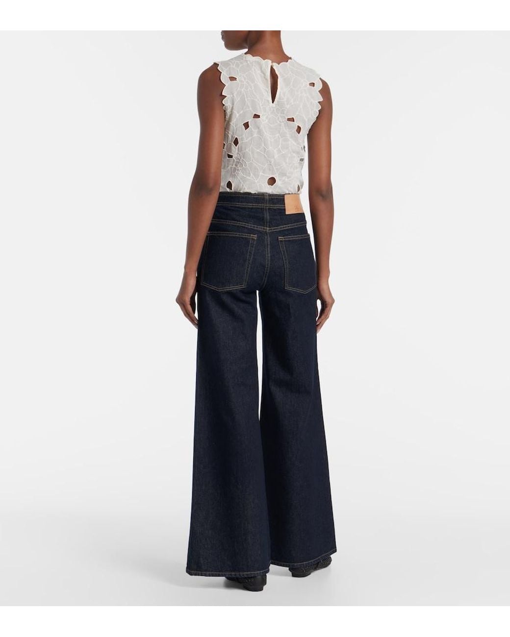 Ulla Johnson Blue Bianca High-Rise Wide-Leg Jeans