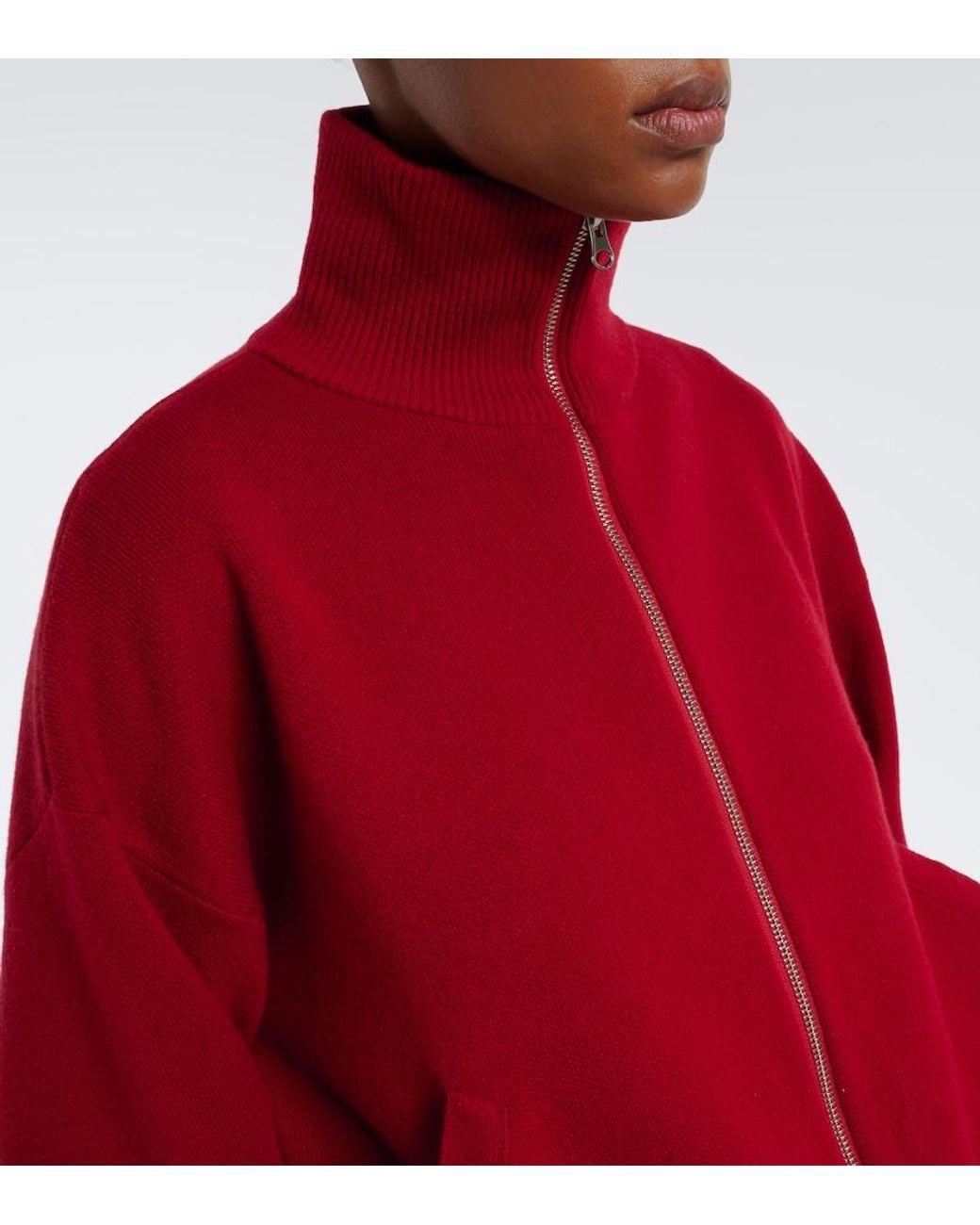 Extreme Cashmere Red N°385 Xtra Cute Cashmere Zip-Up Sweater