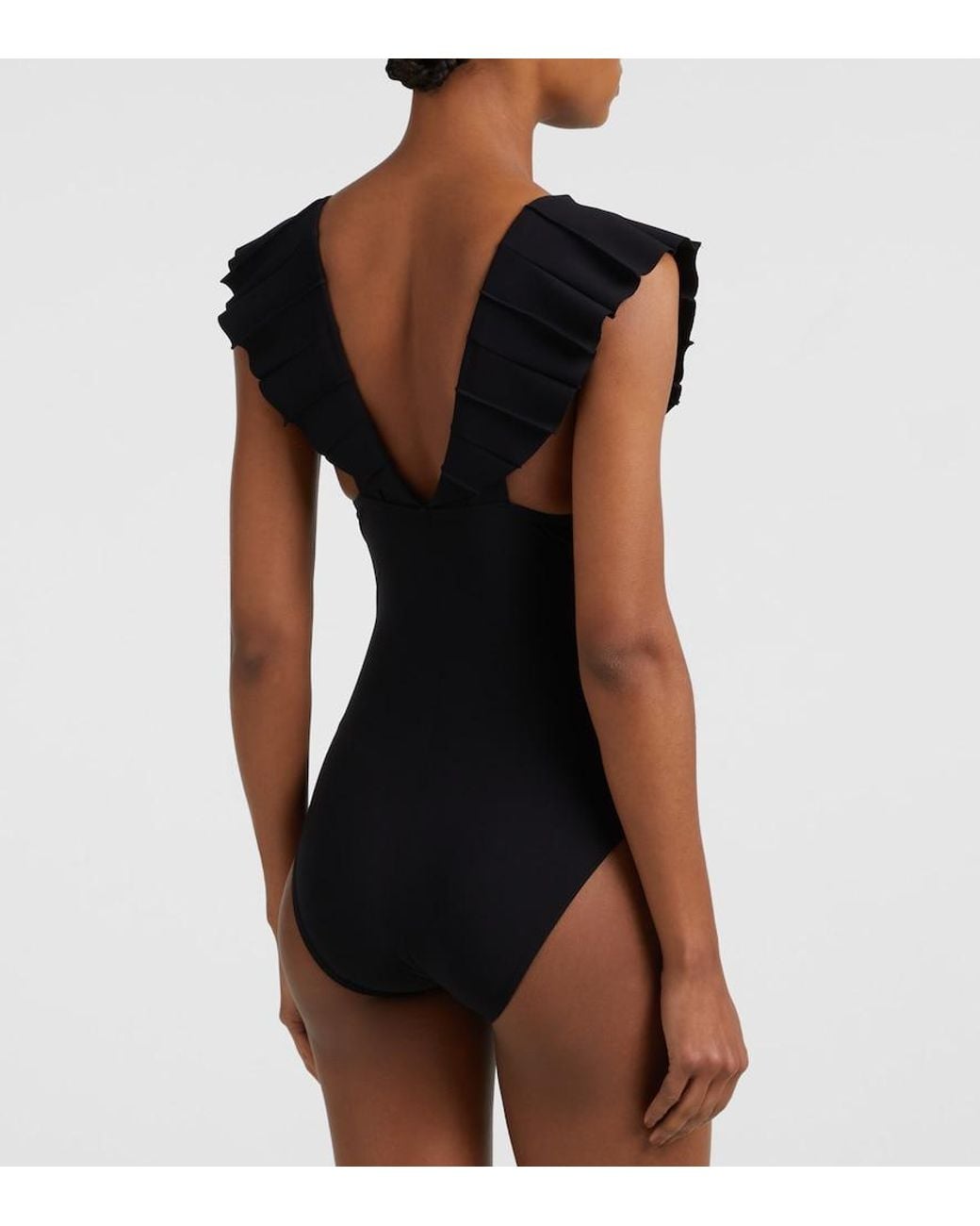 Karla Colletto Blue Alora Ruffled Swimsuit