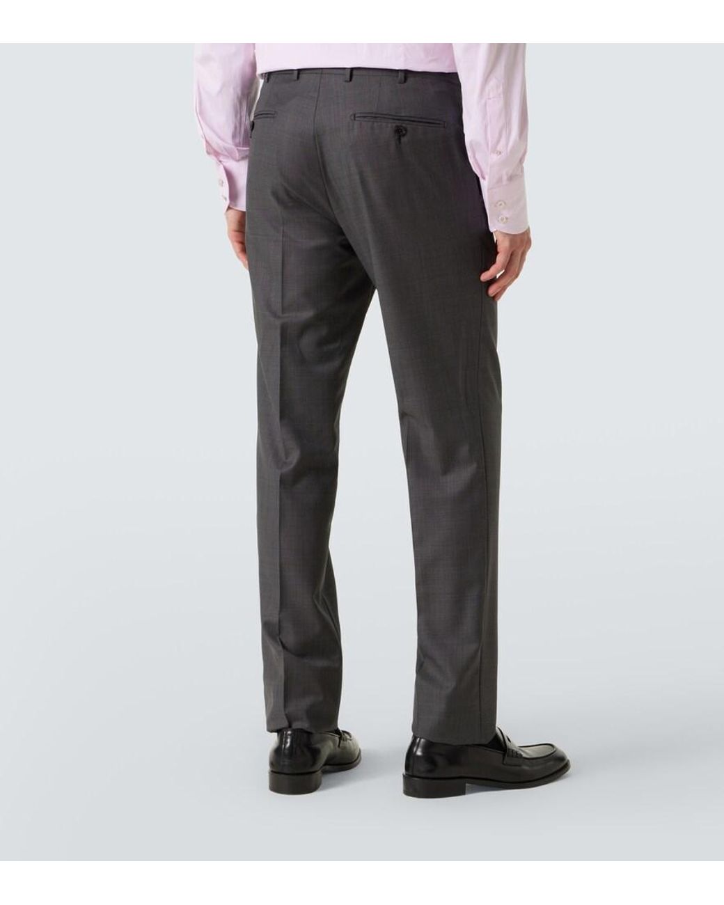 Zegna Gray Single-breasted Virgin Wool Suit for men