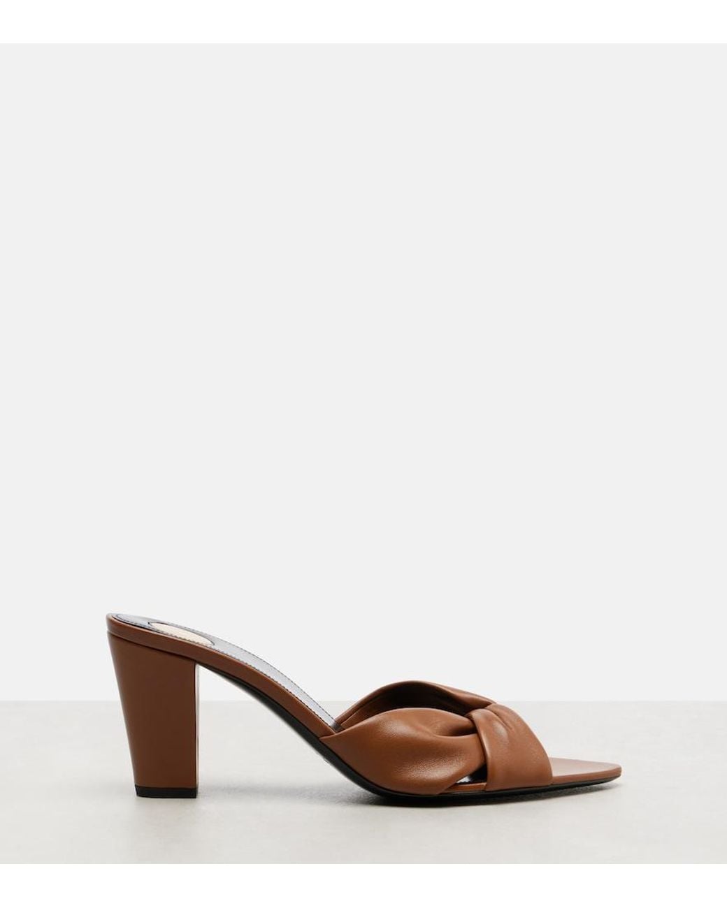 Saint Laurent Brown Franciane 75 Leather Mules