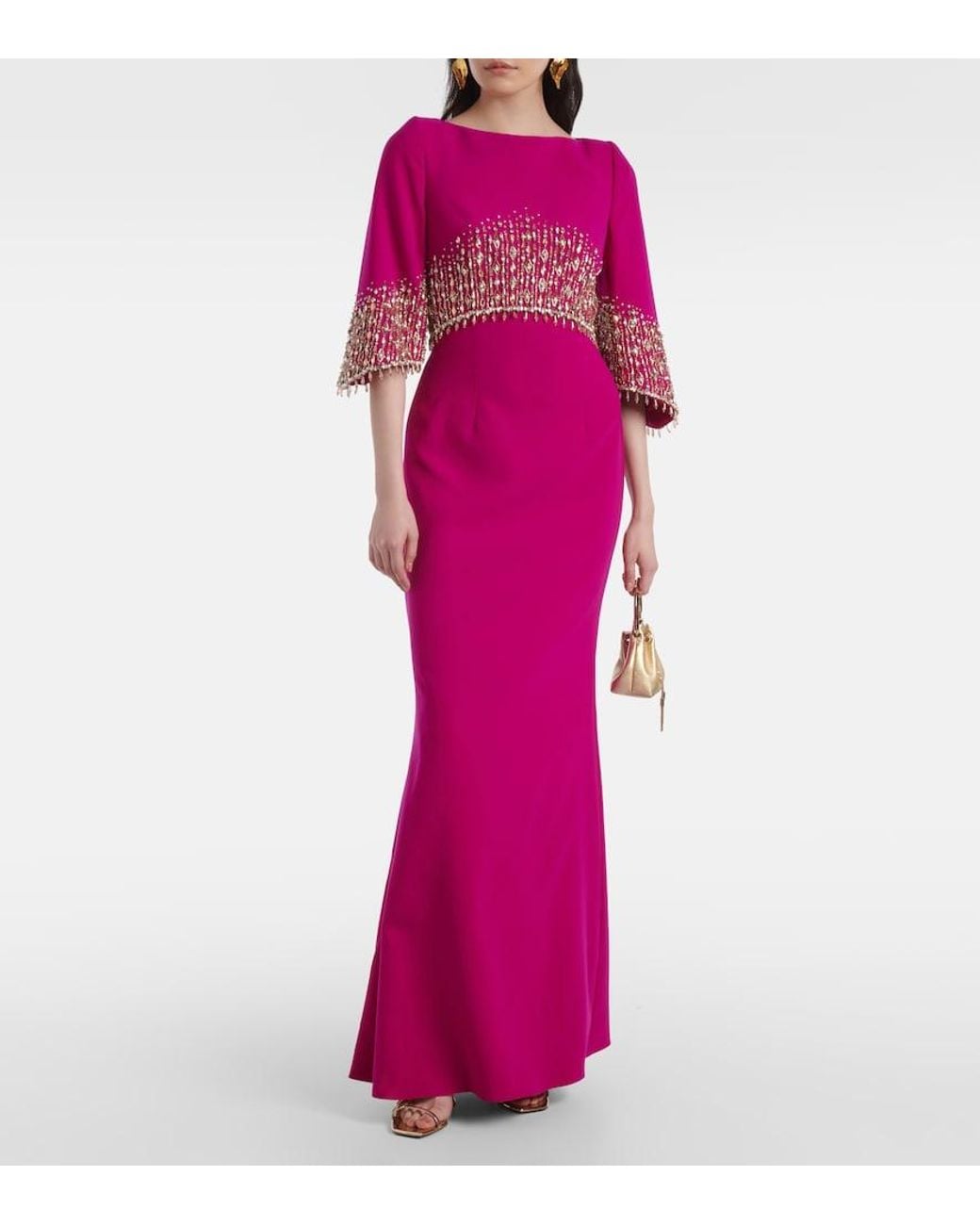 Jenny Packham Pink Electra Embellished Gown