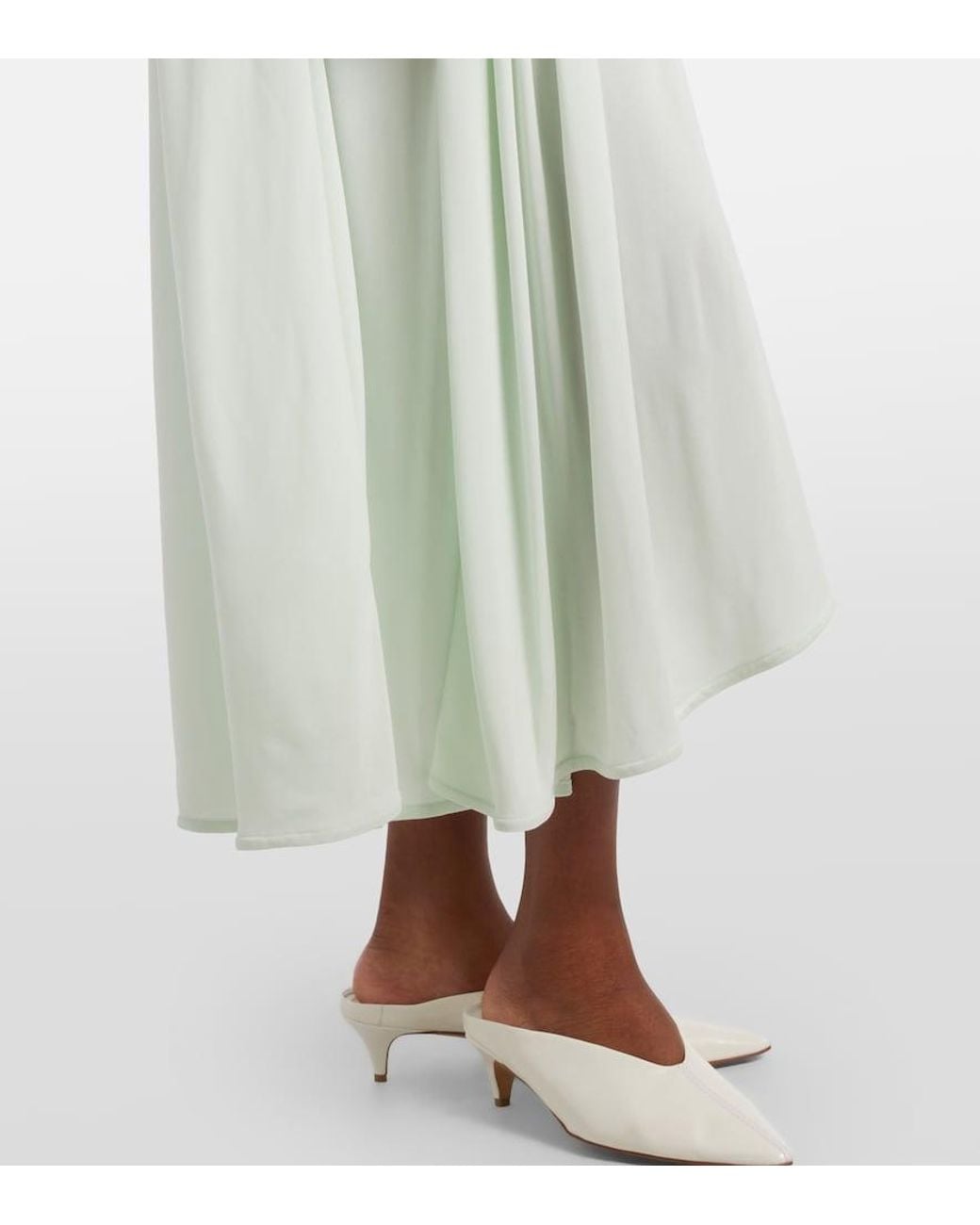 Bottega Veneta White Nodo Quadro Crepe Jersey Midi Dress