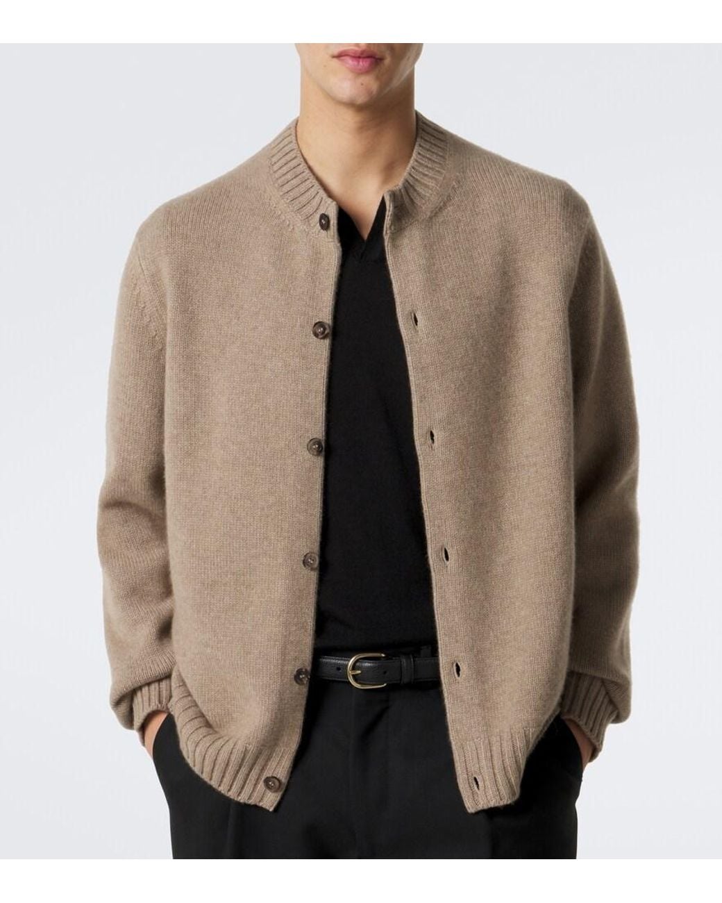 Saman Amel Natural Rene Cashmere Cardigan for men