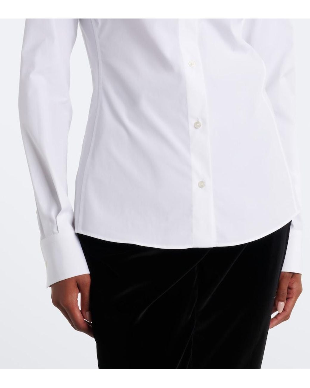 Dolce & Gabbana White Cotton-Blend Shirt