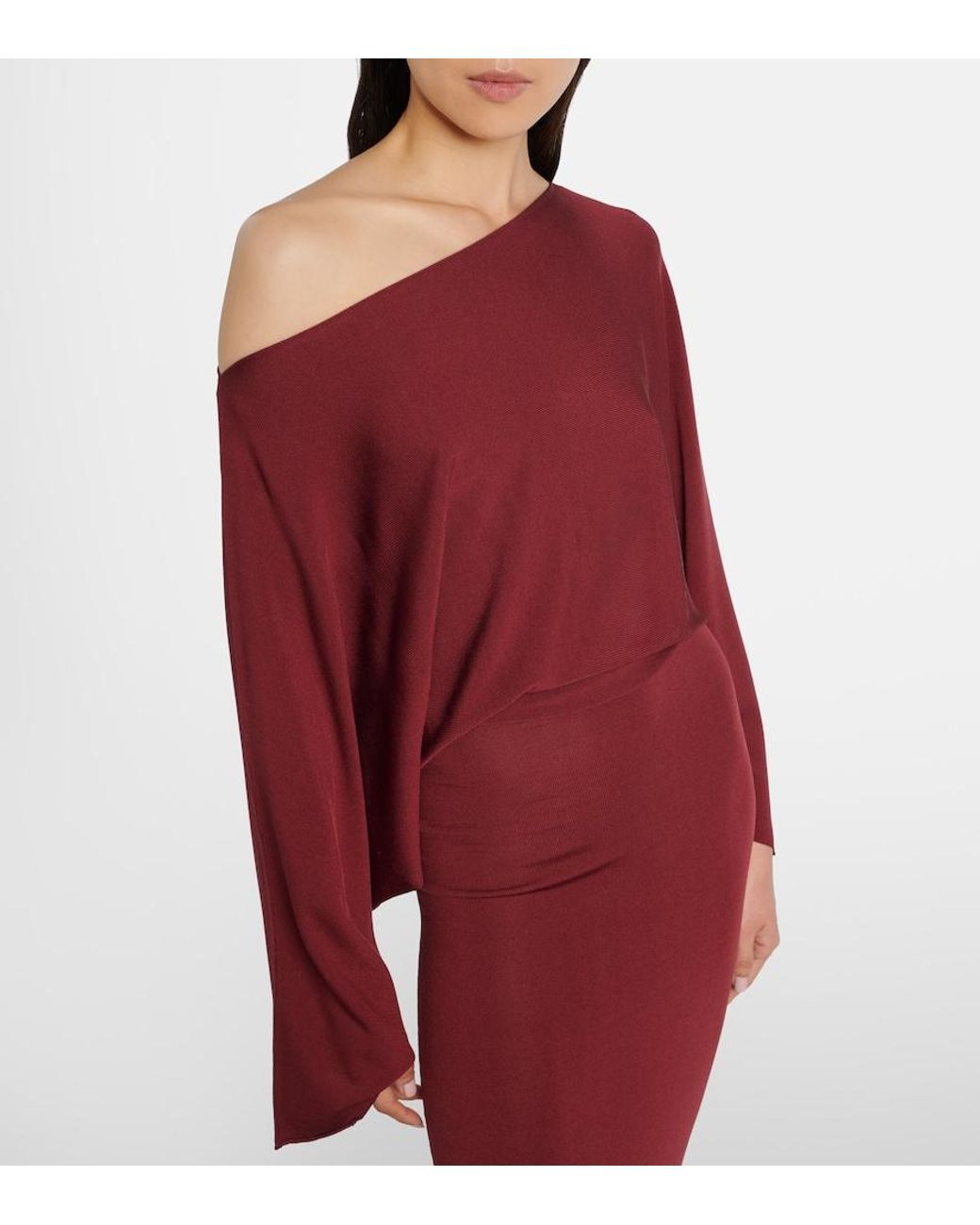 AYA MUSE Red One-Shoulder Maxi Dress