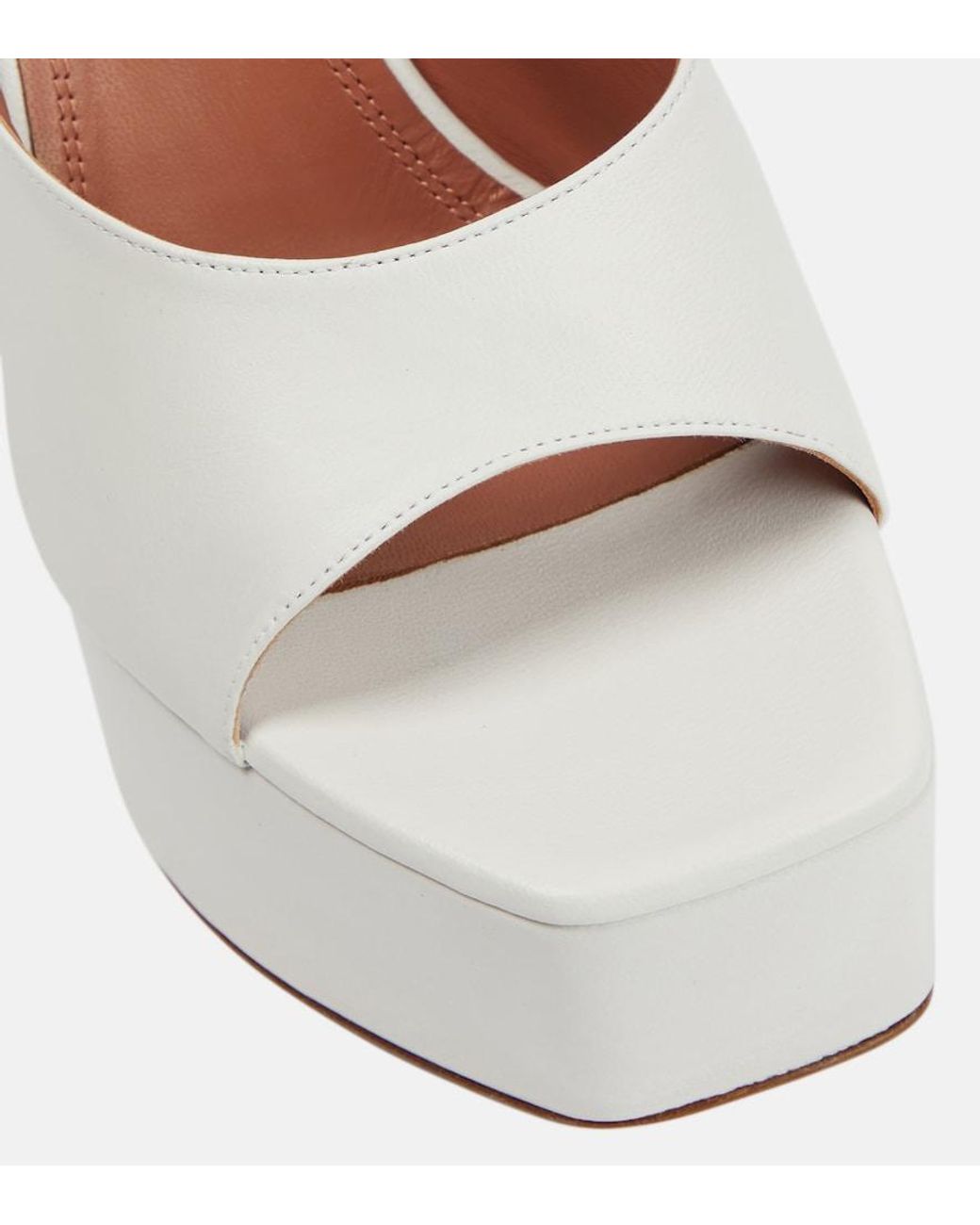 AMINA MUADDI White Dalida 150mm Platform-sole Mules