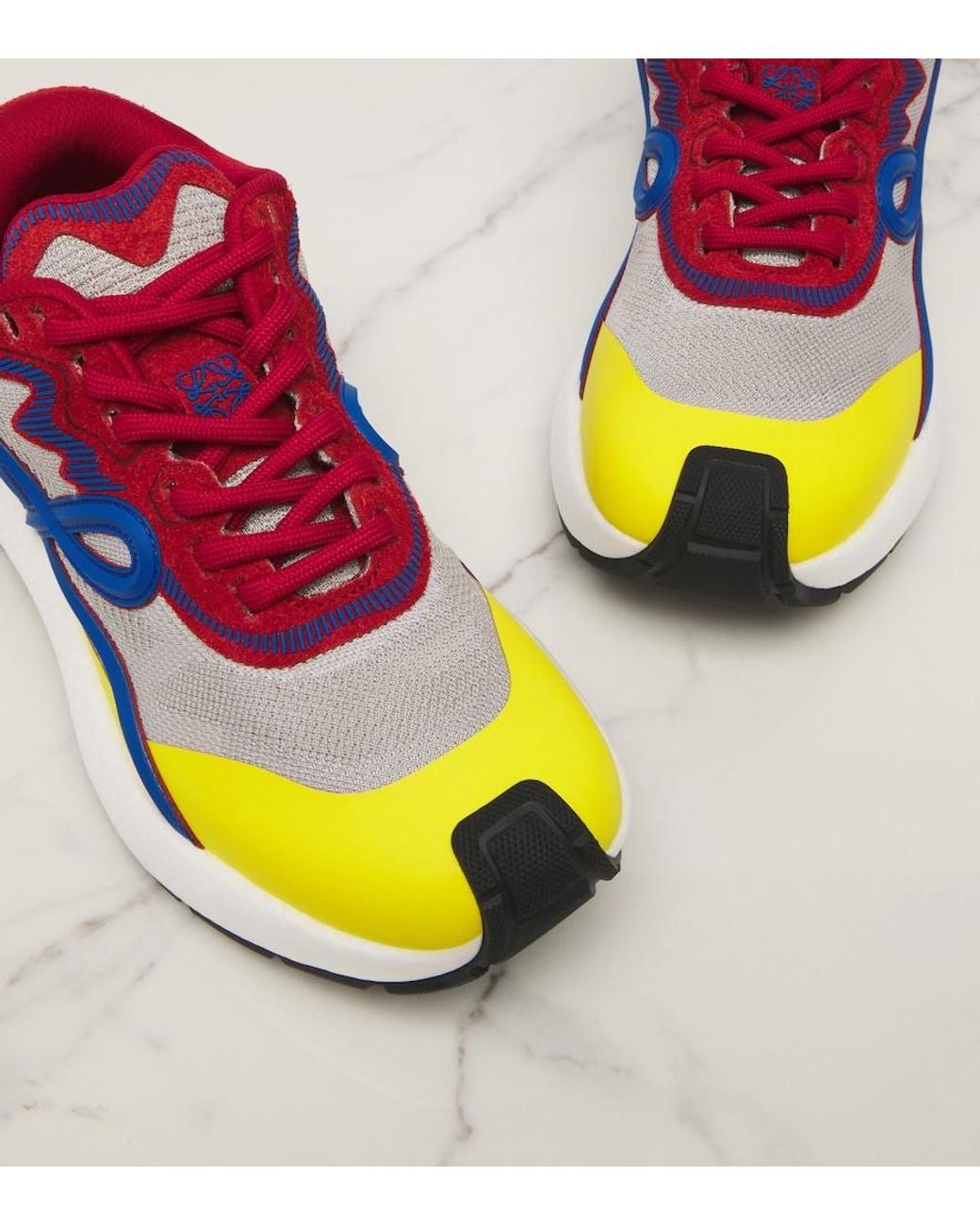 Loewe Multicolor Pogo Colorbocked Mesh-Trimmed Sneakers