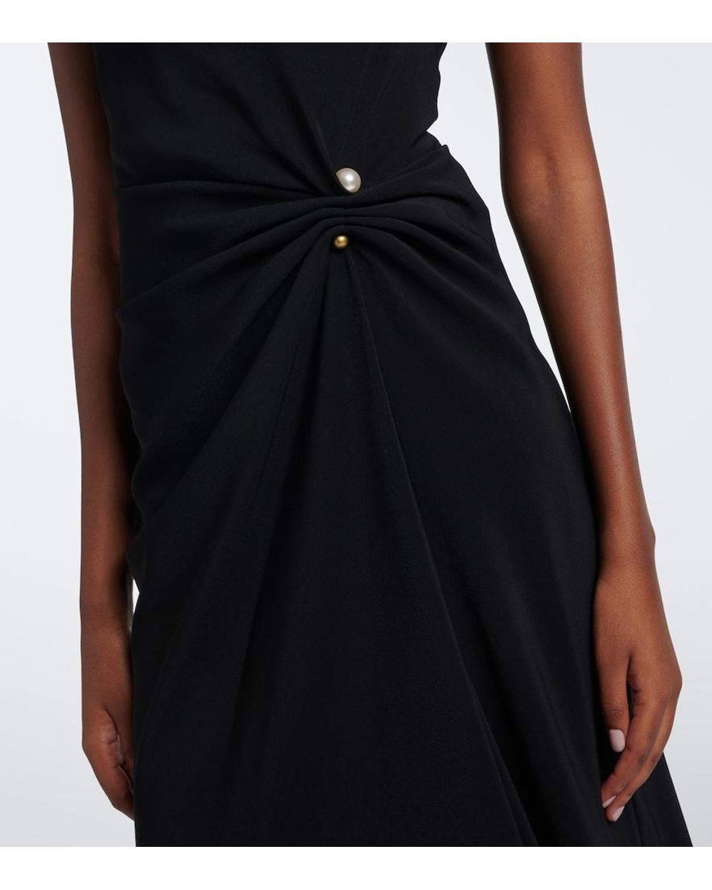 Veronica Beard Black Freja Embellished Midi Dress