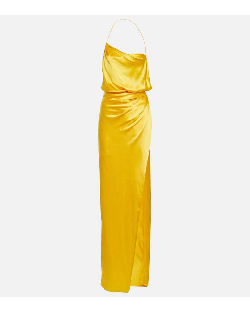 The Sei Metallic Halterneck Silk Charmeuse Gown